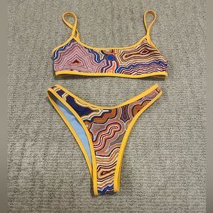 reversible strawberry milk mob swim suit size small